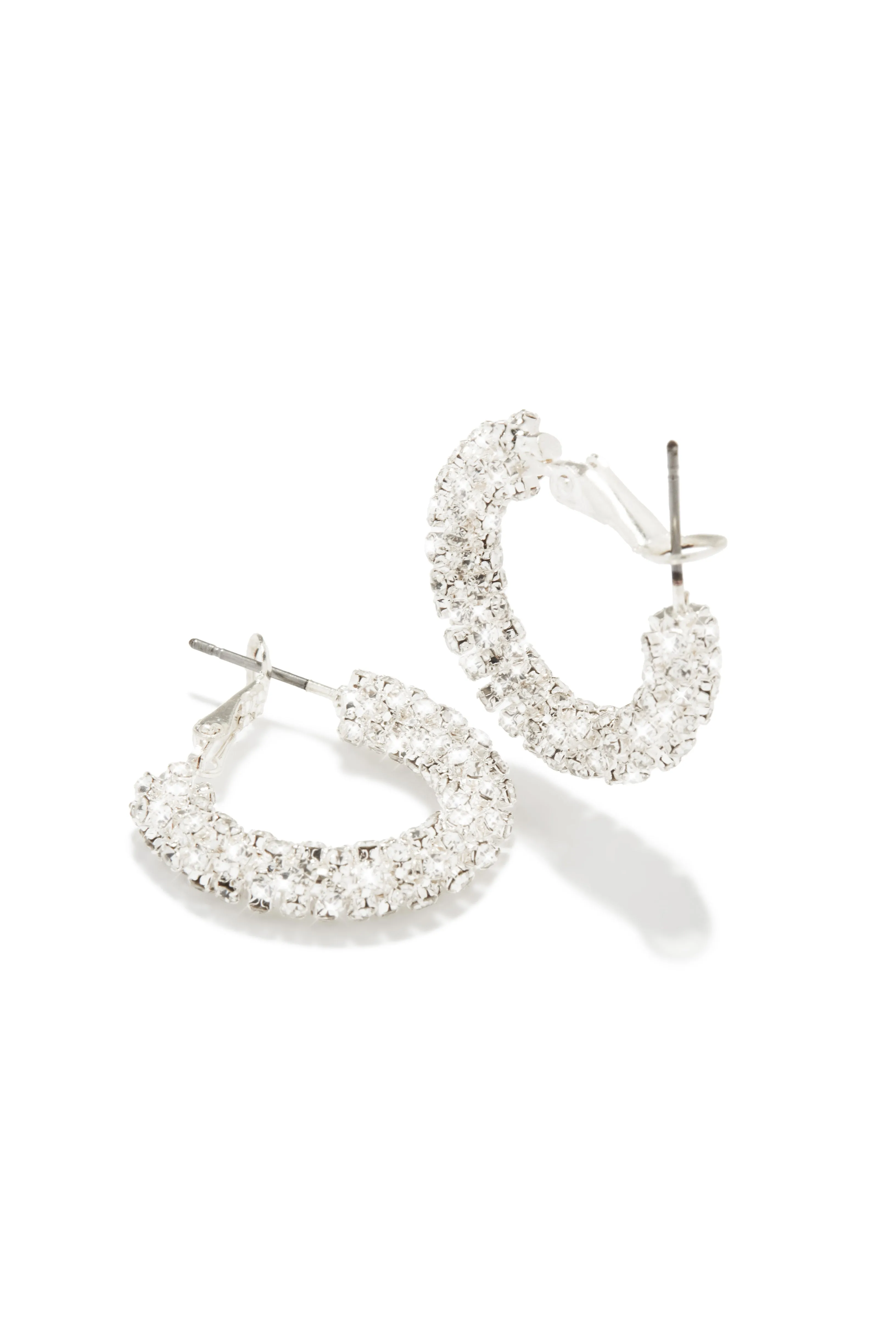 Izabelle Embellished Hoop Earring - Silver sold by Miss Lola product image thumbnail 2