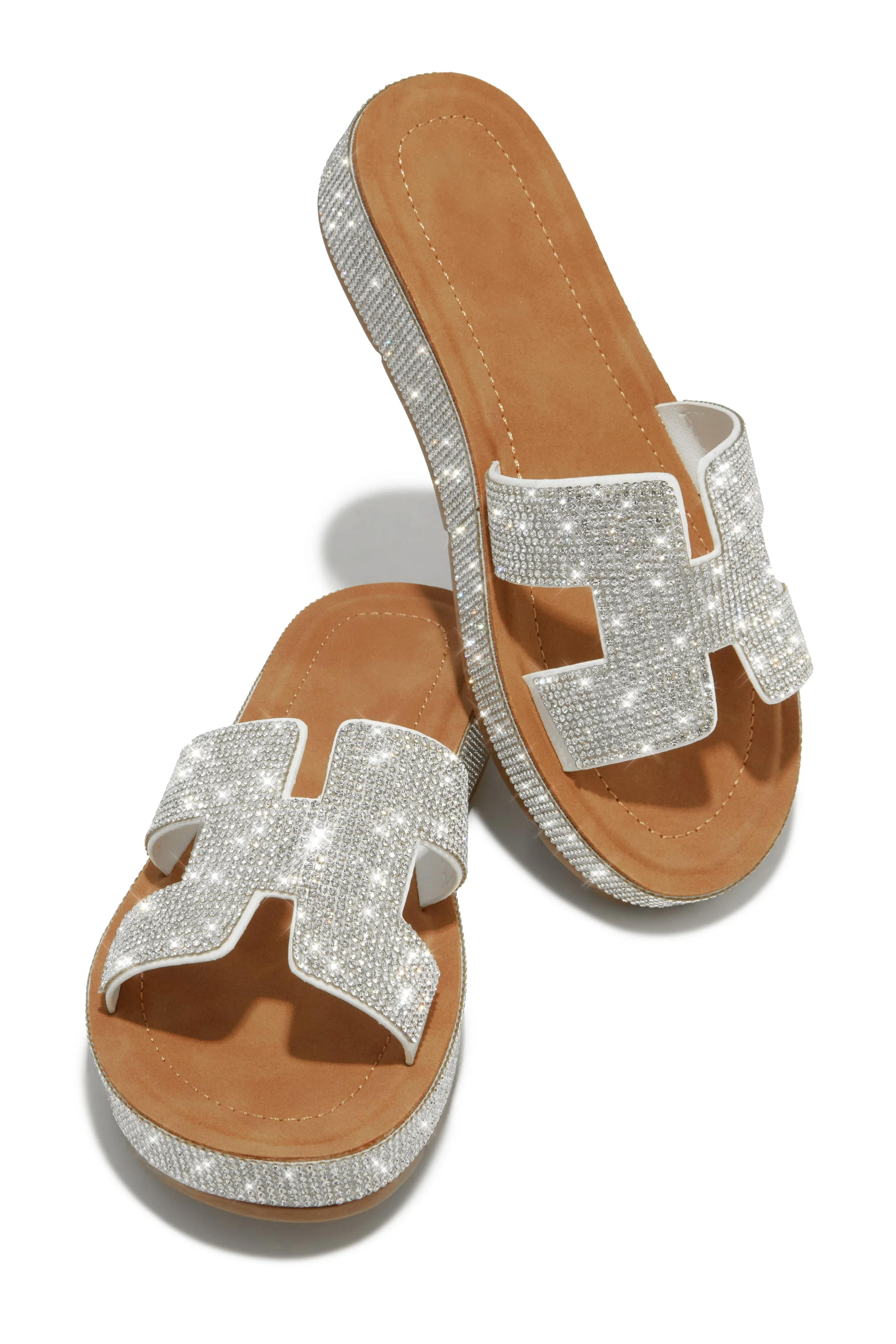 Yacht Party Embellished Platform Sandals - White sold by Miss Lola
