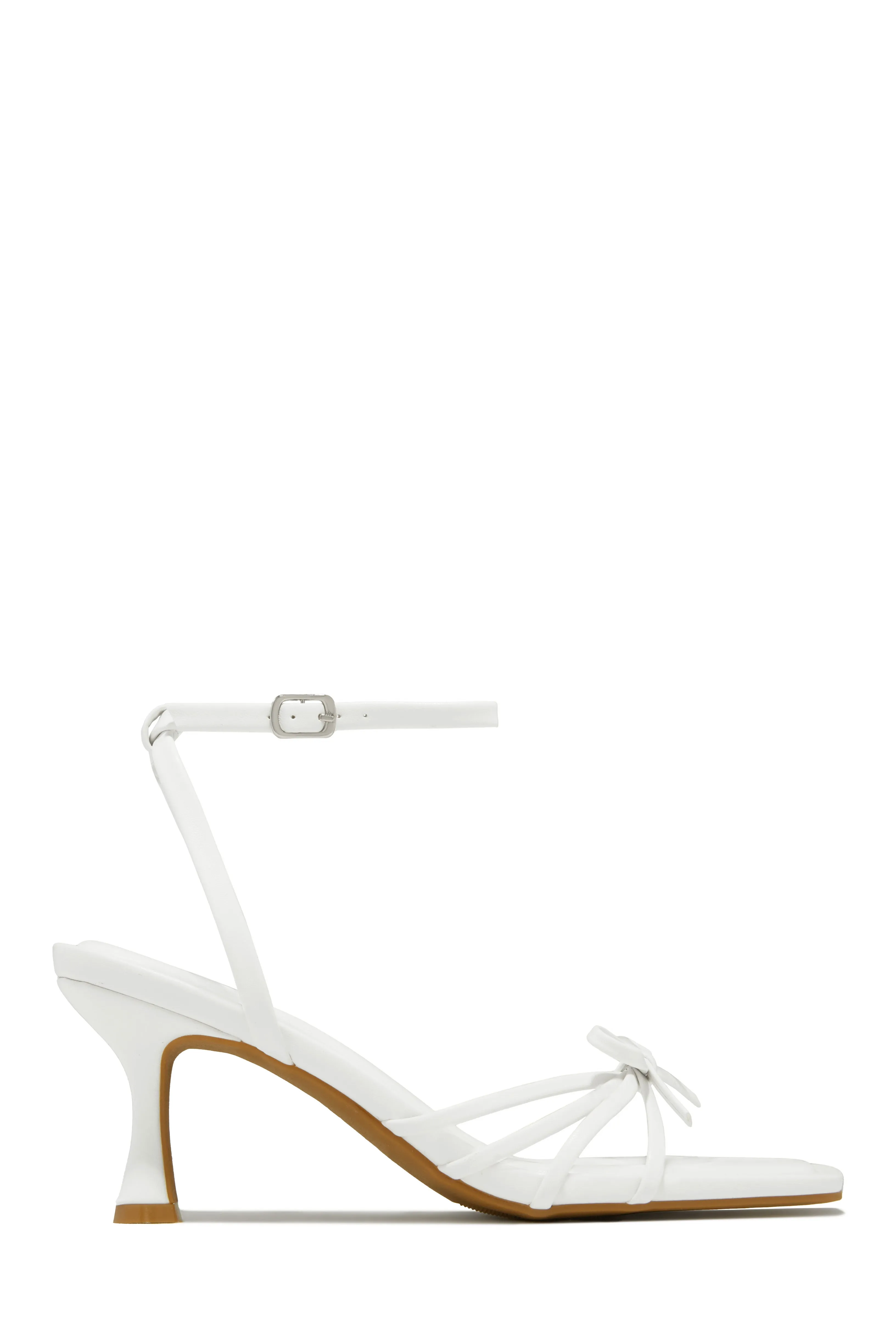 Denaya Ankle Strap Mid Heels - White sold by Miss Lola product image thumbnail 2