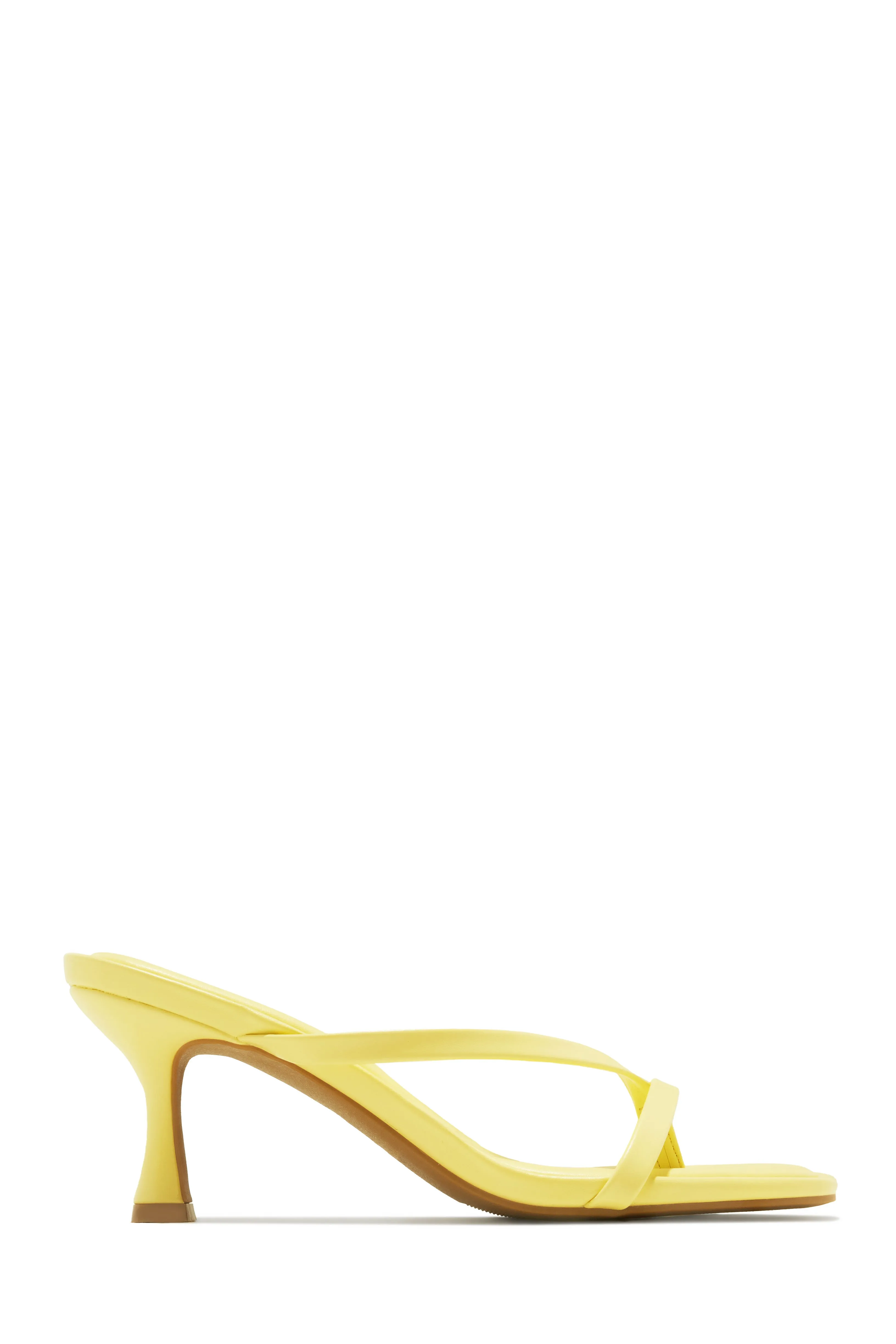 Elena Mid Heel Mules - Yellow sold by Miss Lola product image thumbnail 2