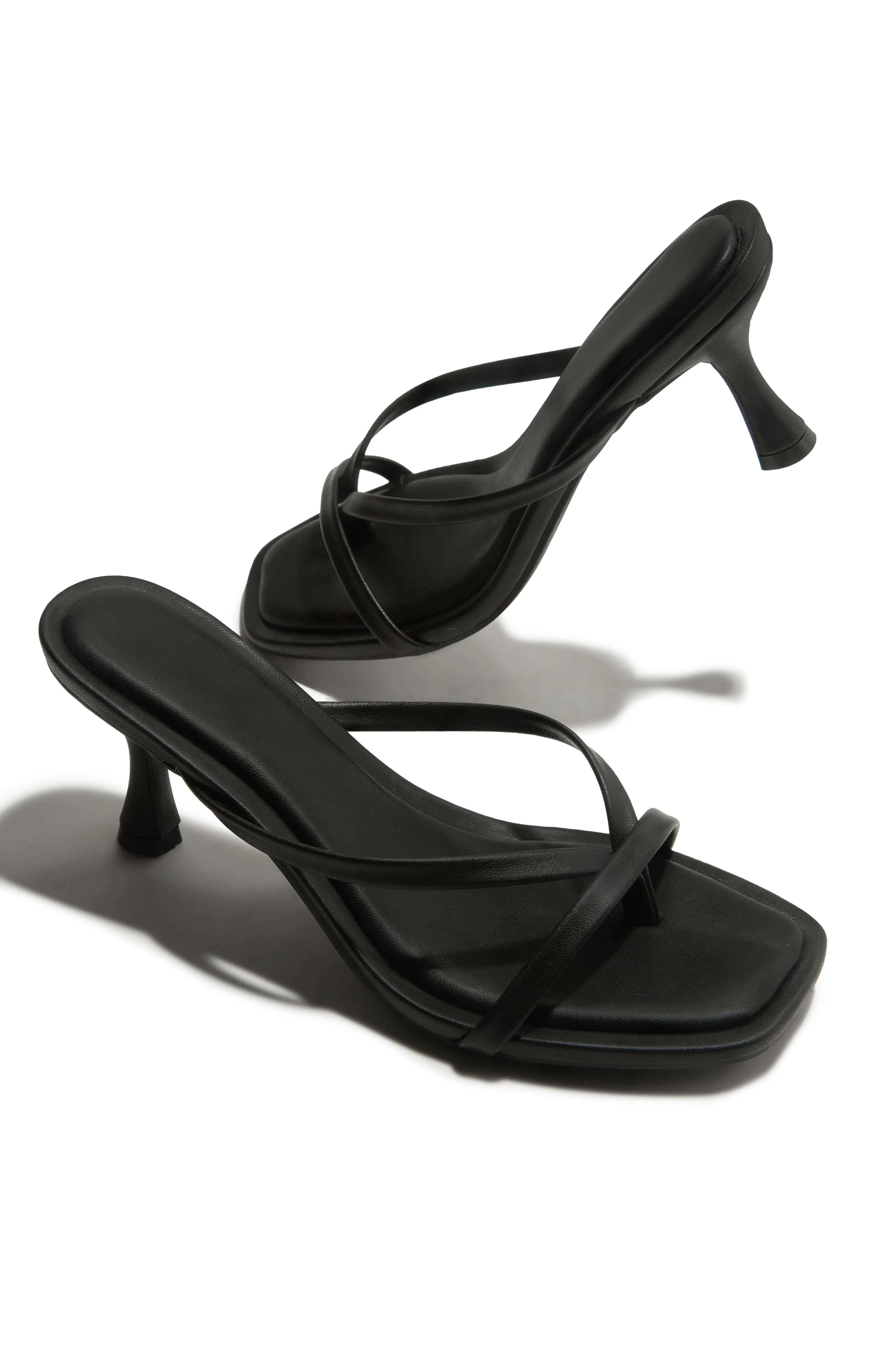 Elena Mid Heel Mules - Black sold by Miss Lola
