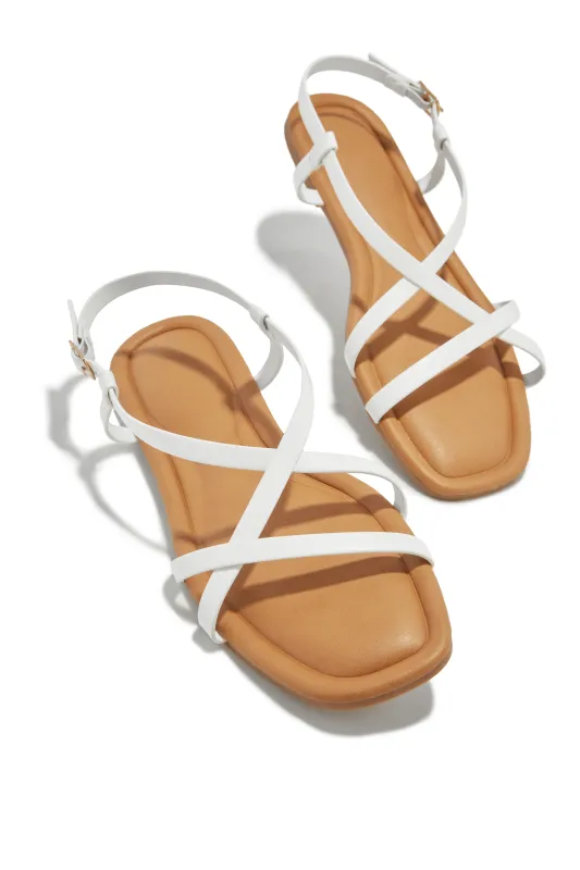 Island Sun Flat Sandals - White sold by Miss Lola