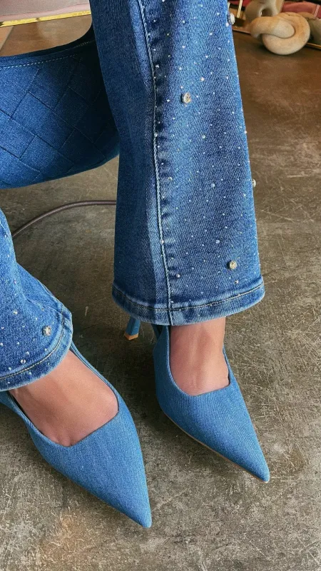 Karianna Slingback Pumps - Denim sold by Miss Lola