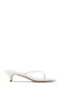 Dinorah Thong Strap Kitten Heel Sandals - White sold by Miss Lola