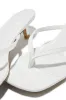 Dinorah Thong Strap Kitten Heel Sandals - White sold by Miss Lola