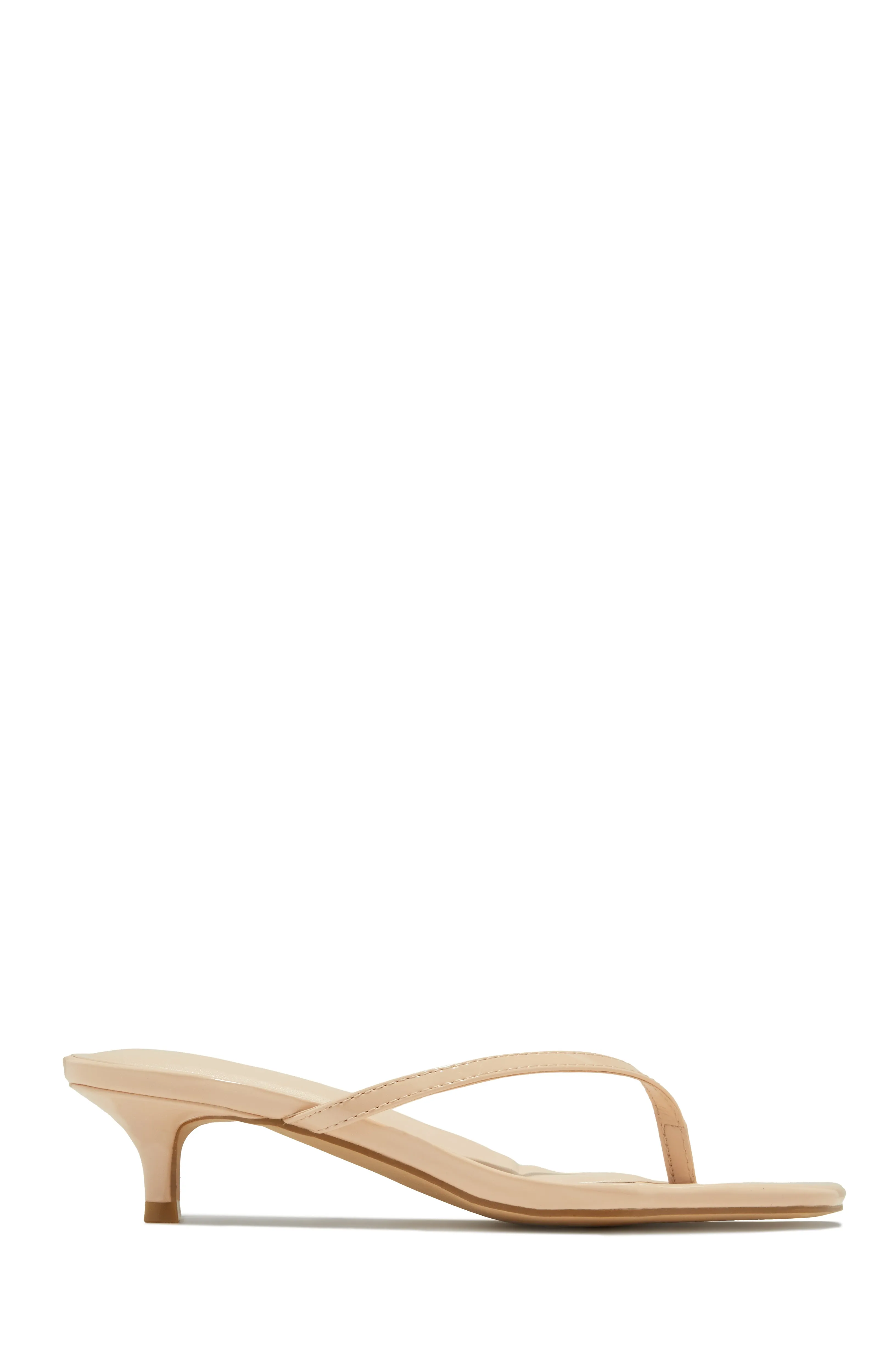 Dinorah Thong Strap Kitten Heel Sandals - Nude sold by Miss Lola product image thumbnail 5
