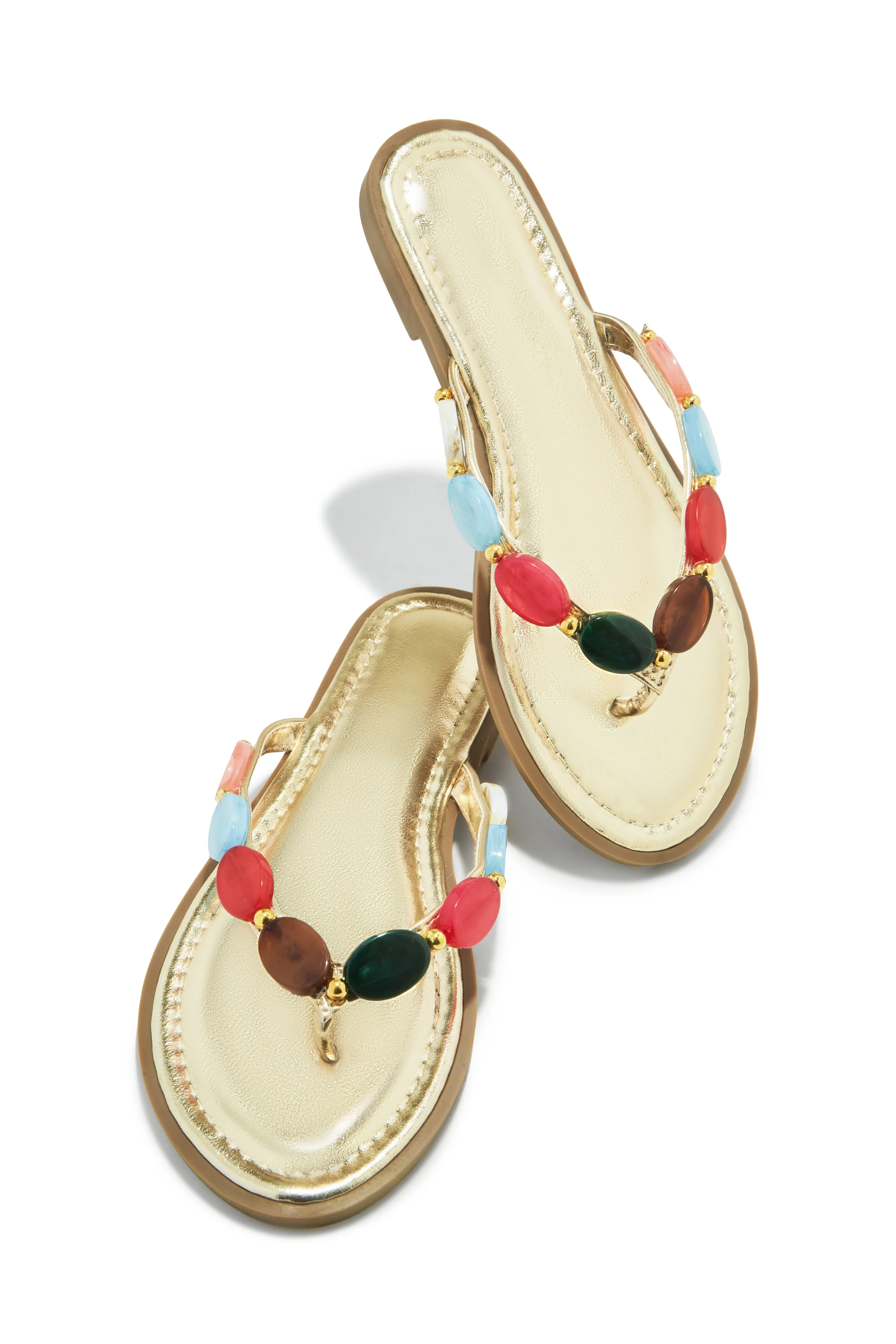 Kehlani Slip On Thong Strap Sandals - Gold sold by Miss Lola product image thumbnail 3