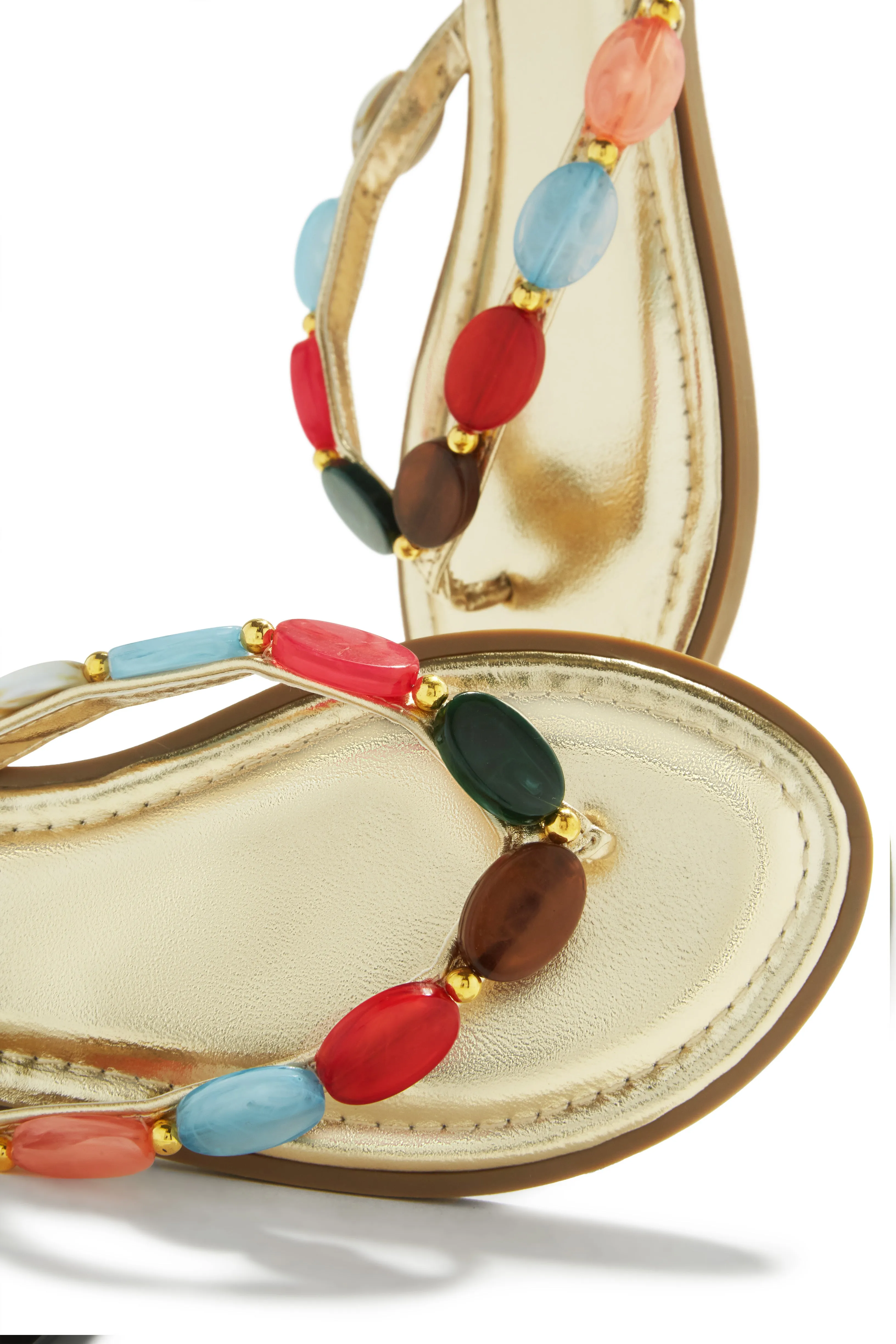 Kehlani Slip On Thong Strap Sandals - Gold sold by Miss Lola product image thumbnail 2