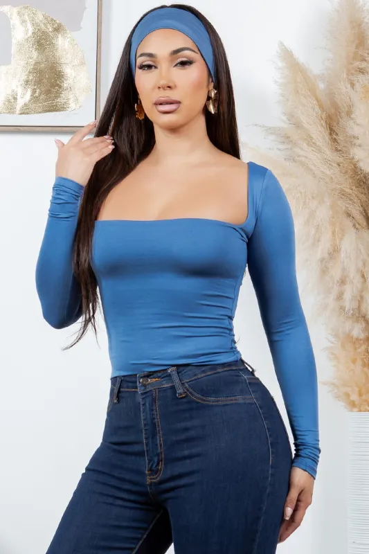 Kassidie Long Sleeve Top Set - Blue sold by Miss Lola
