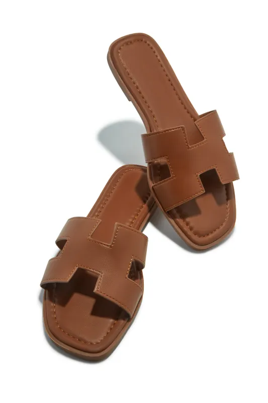 Biyanka Slip On Sandals - Tan sold by Miss Lola