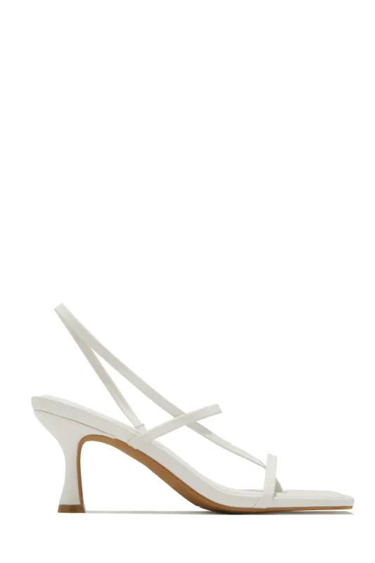 Elsie Slingback Mid Heels - Ivory sold by Miss Lola