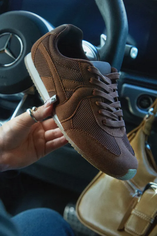 Downtown Stroll Lace Up Sneakers - Brown sold by Miss Lola