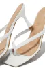 Angelie Mid Heel Mules - White sold by Miss Lola
