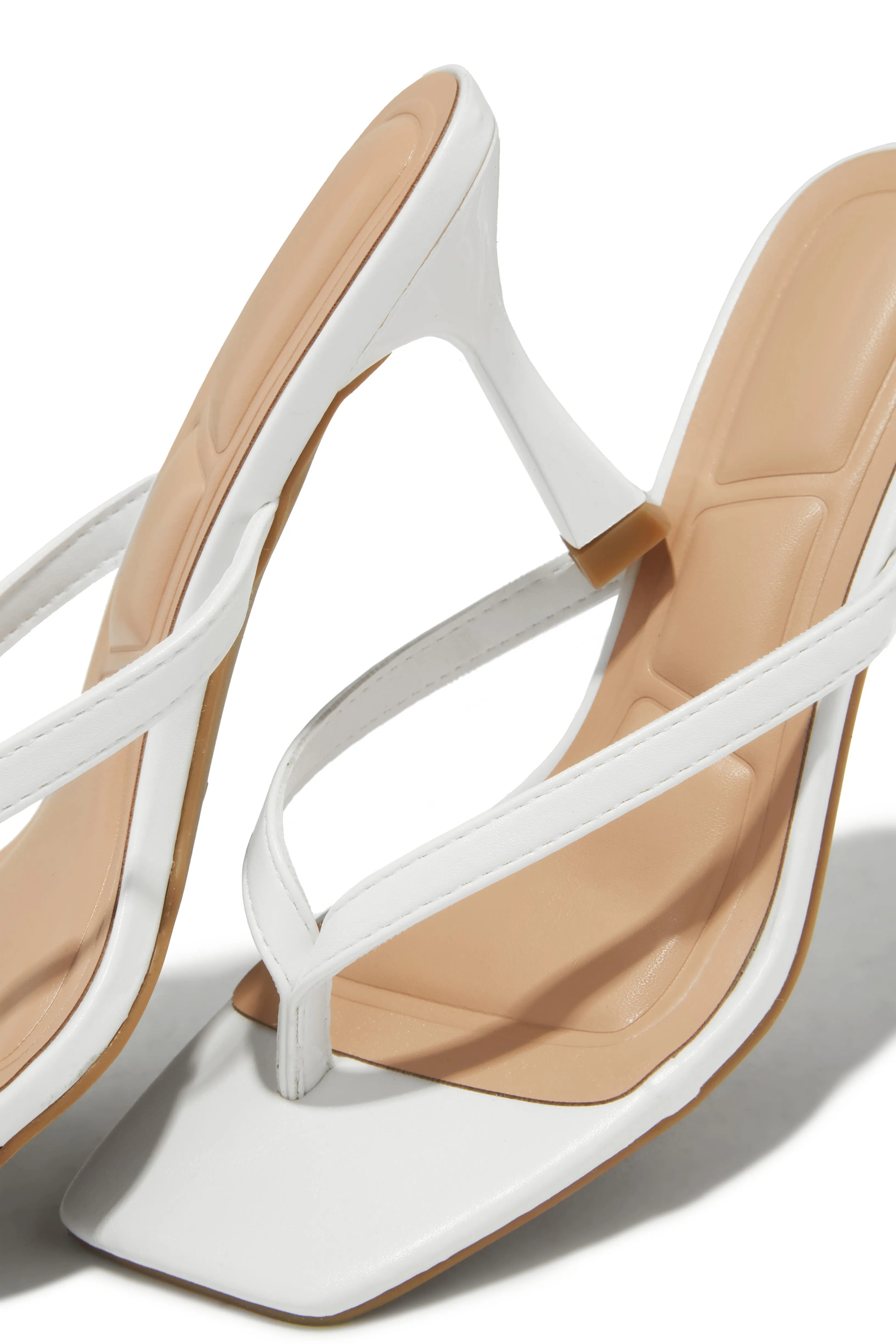 Angelie Mid Heel Mules - White sold by Miss Lola product image thumbnail 2