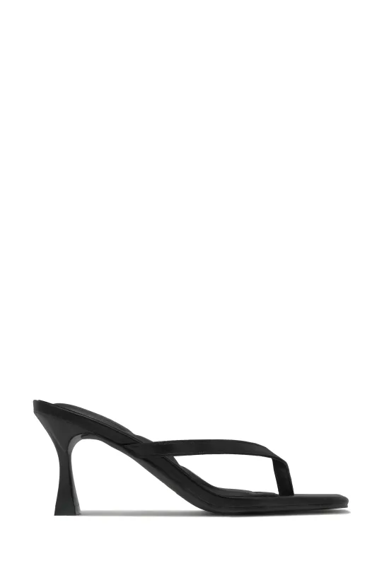 Angelie Mid Heel Mules - Black sold by Miss Lola