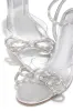 Priscilla Embellished Bow Strap Heels - Silver sold by Miss Lola