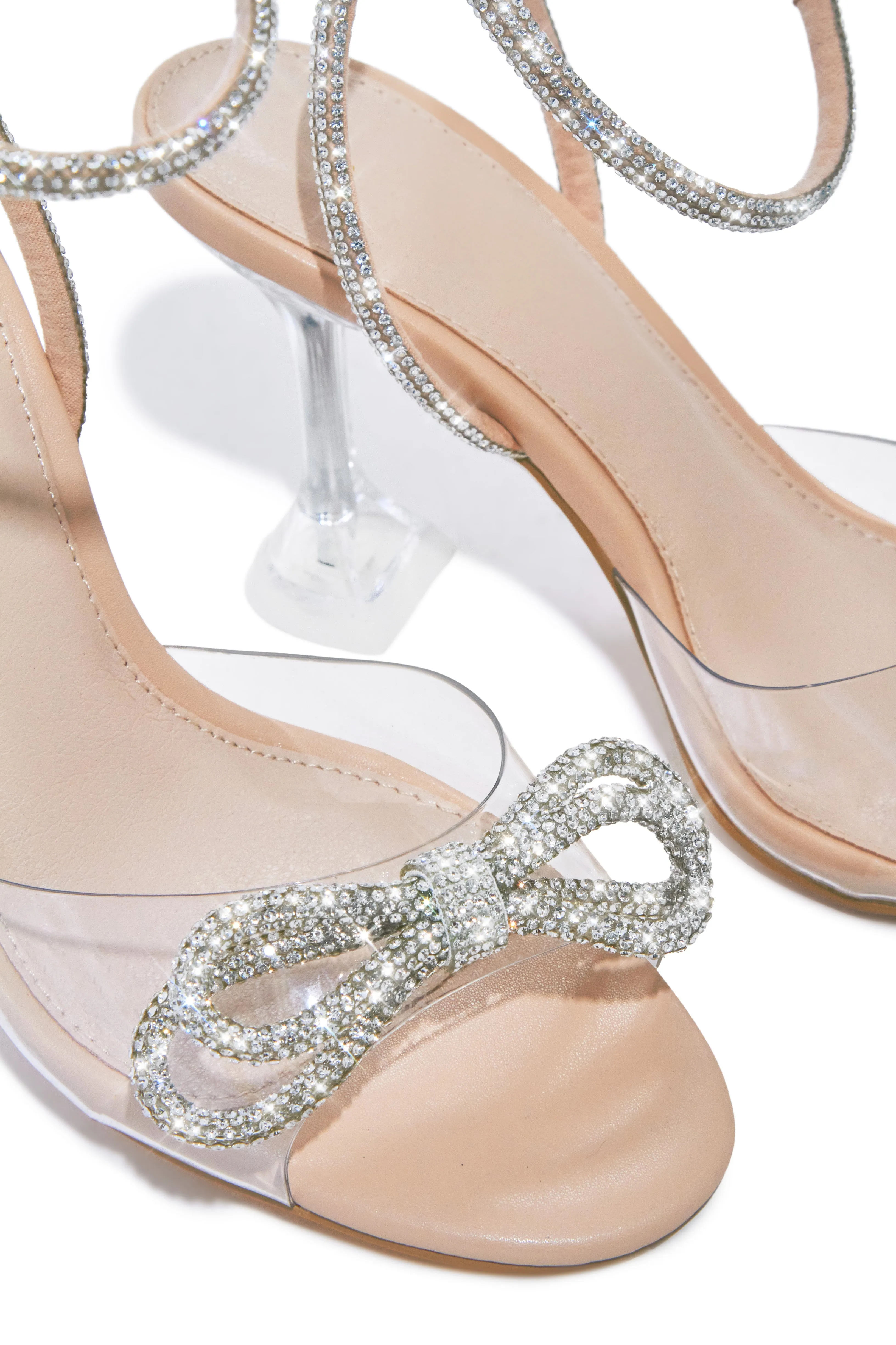 Priscilla Embellished Bow Strap Heels - Nude sold by Miss Lola product image thumbnail 2