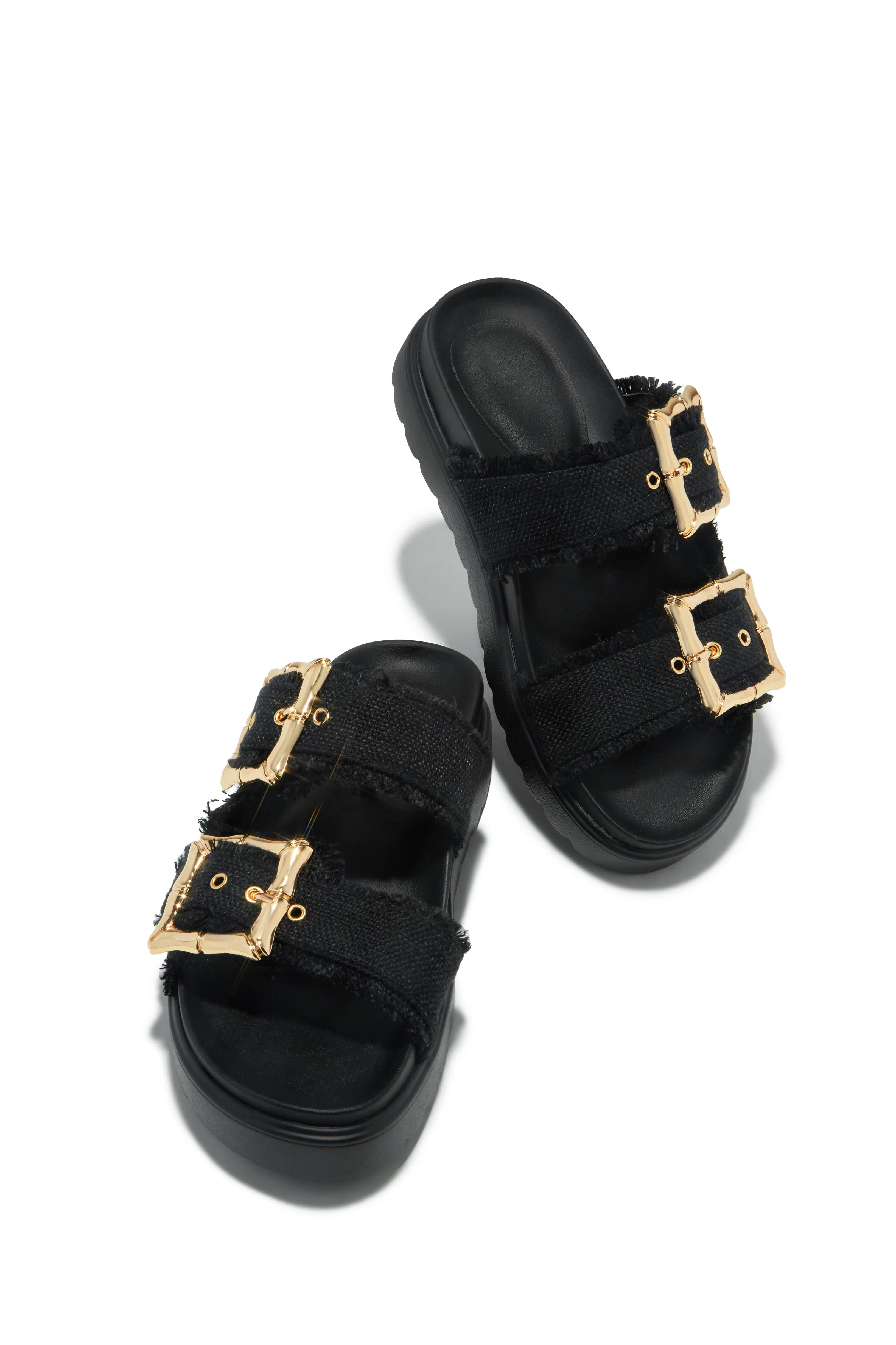 Isla Ibiza Chunky Slip On Sandals - Black sold by Miss Lola