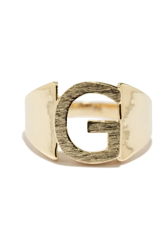 G Initial Ring - Gold sold by Miss Lola