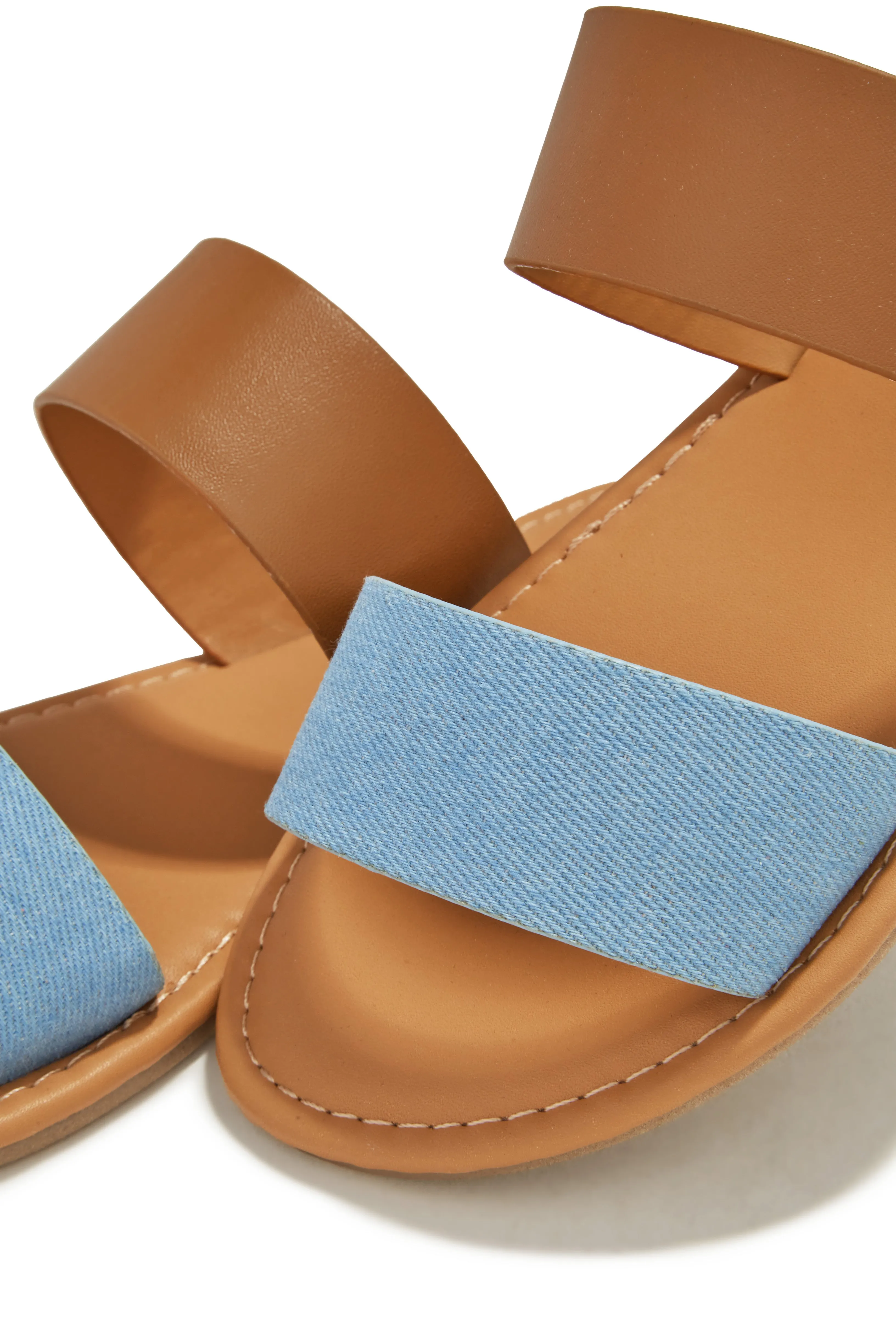 Spring Breaker Flat Slip On Sandals - Denim sold by Miss Lola product image thumbnail 3