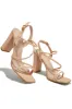 Victoria Block Heels - Nude sold by Miss Lola