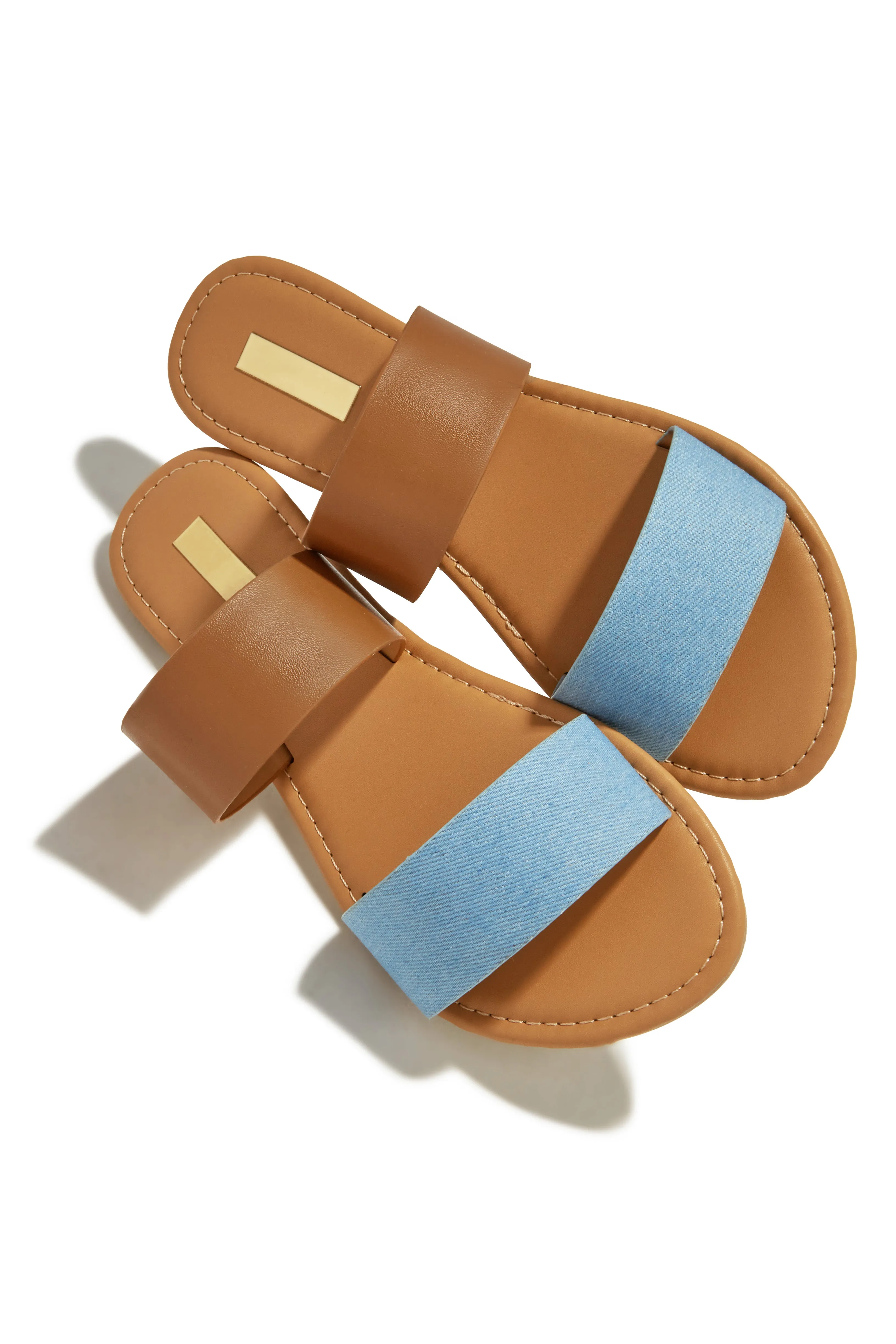 Spring Breaker Flat Slip On Sandals - Denim sold by Miss Lola product image thumbnail 2