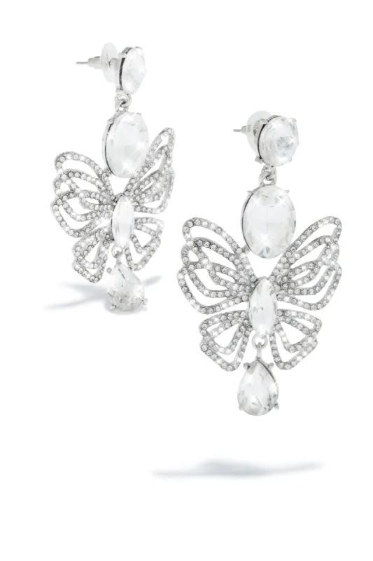 Luxe Fantasy Embellished Earring - Silver sold by Miss Lola