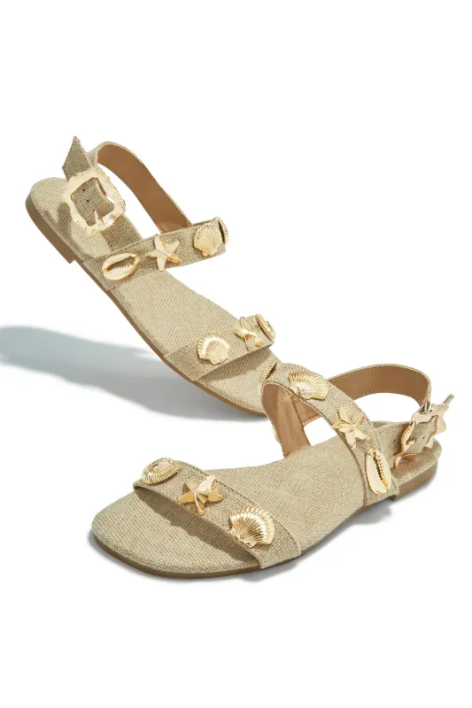 Sea Shore Flat Sandals - Natural sold by Miss Lola