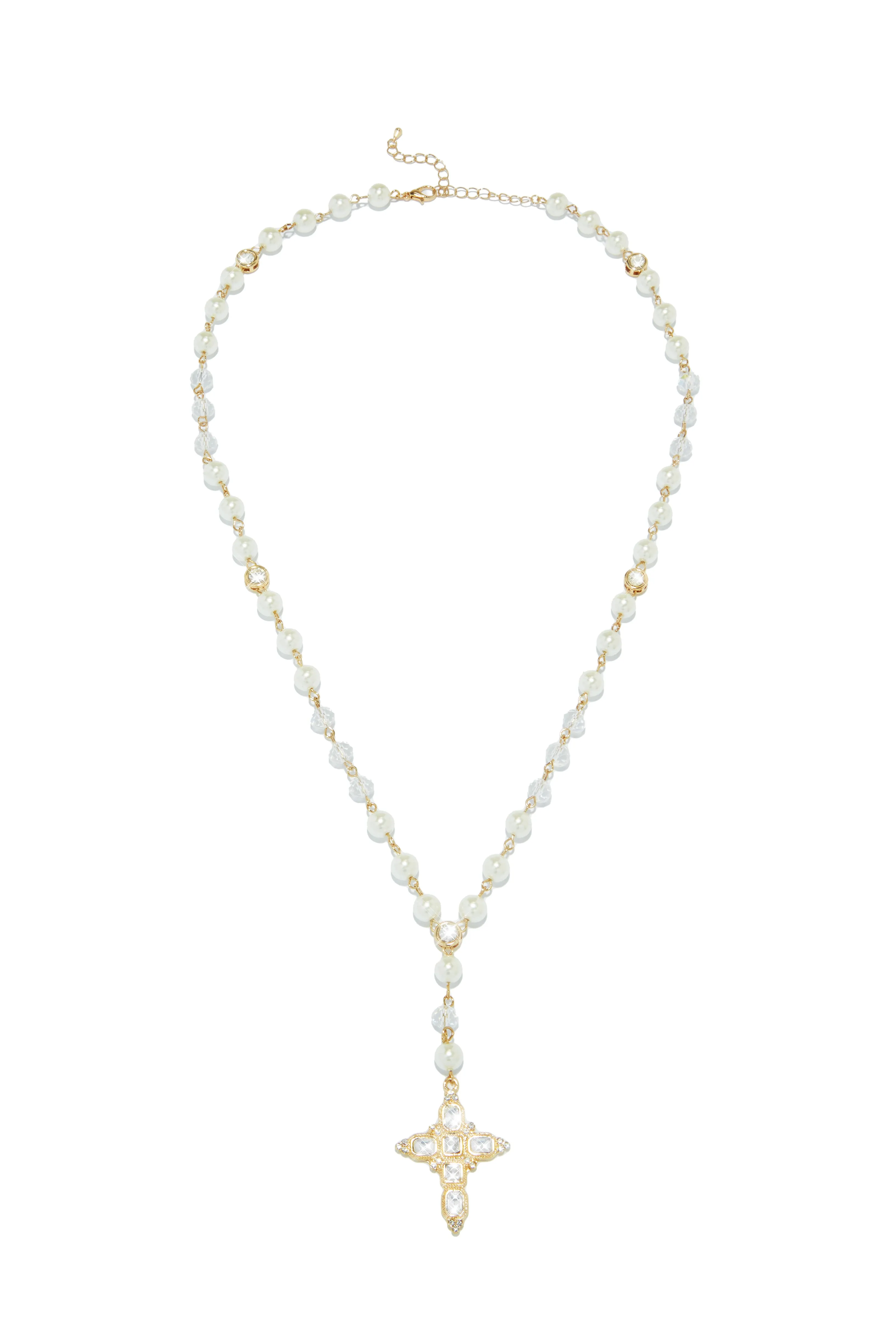 Alicia Embellished Cross Necklace - Gold sold by Miss Lola product image thumbnail 2