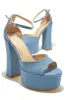 Baecation Platform Block High Heels - Denim sold by Miss Lola