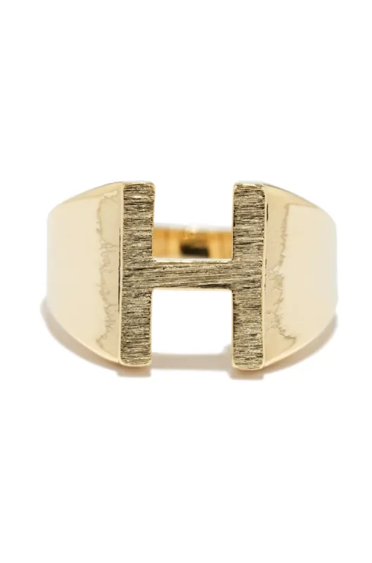 H Initial Ring - Gold sold by Miss Lola
