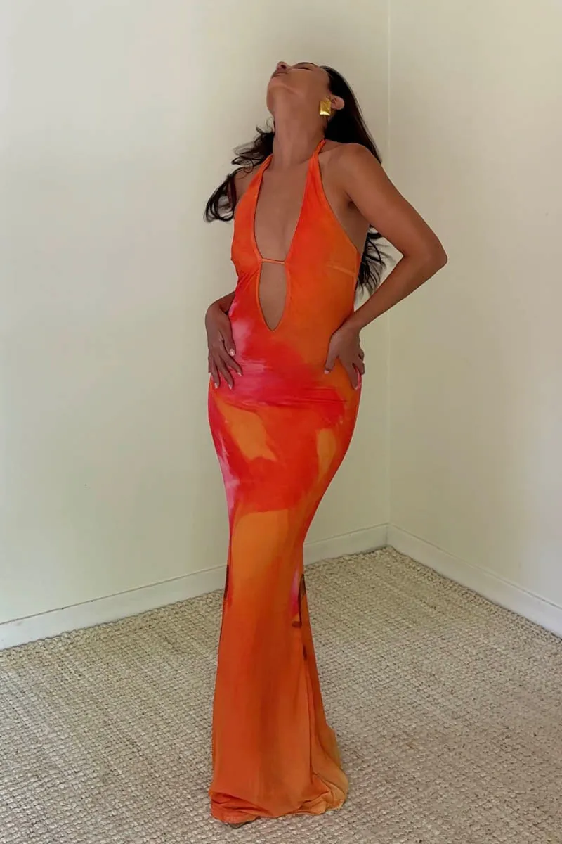 Paloma Maxi Dress - Orange sold by Miss Lola product image thumbnail 3
