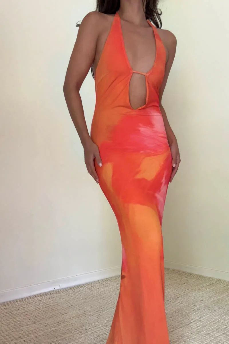 Paloma Maxi Dress - Orange sold by Miss Lola