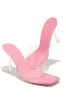 Kendal Clear Strap Mid Heel Mules - Pink sold by Miss Lola