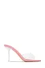 Kendal Clear Strap Mid Heel Mules - Pink sold by Miss Lola
