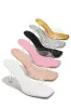 Kendal Clear Strap Mid Heel Mules - Pink sold by Miss Lola