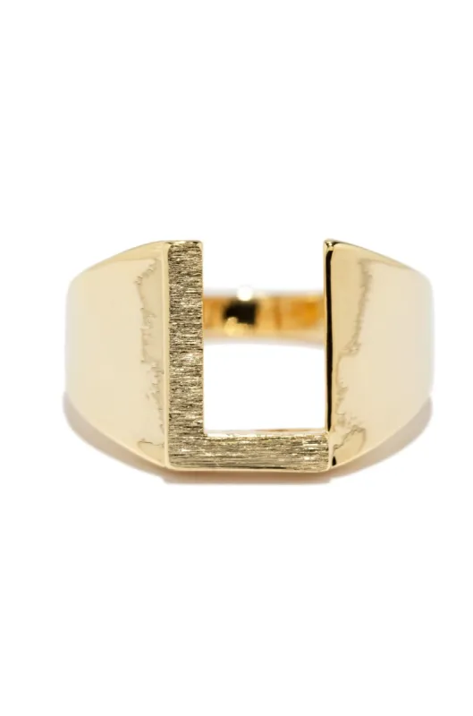 L Initial Ring - Gold sold by Miss Lola