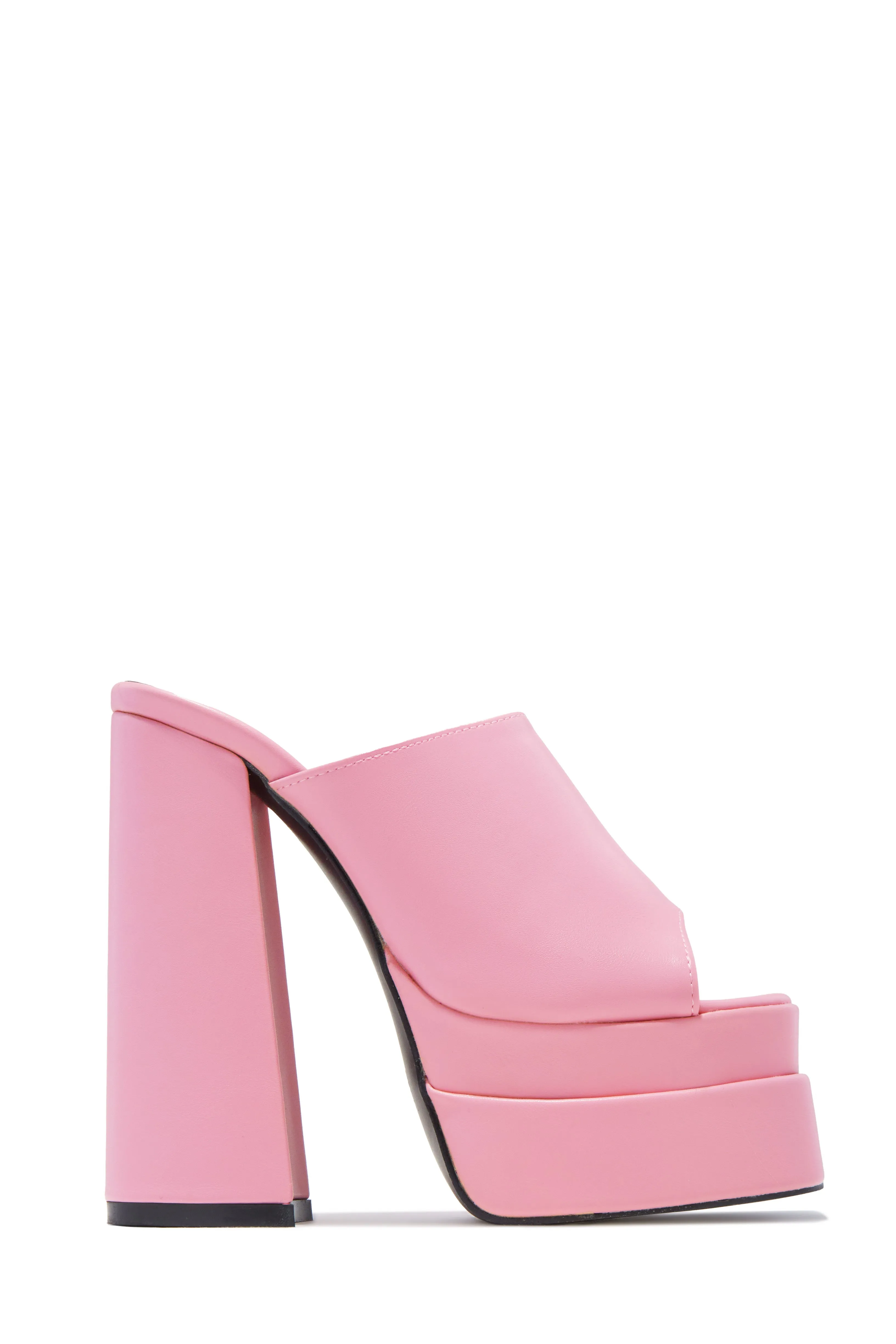 Lynden Platform Block Heel Mules - Pink sold by Miss Lola
