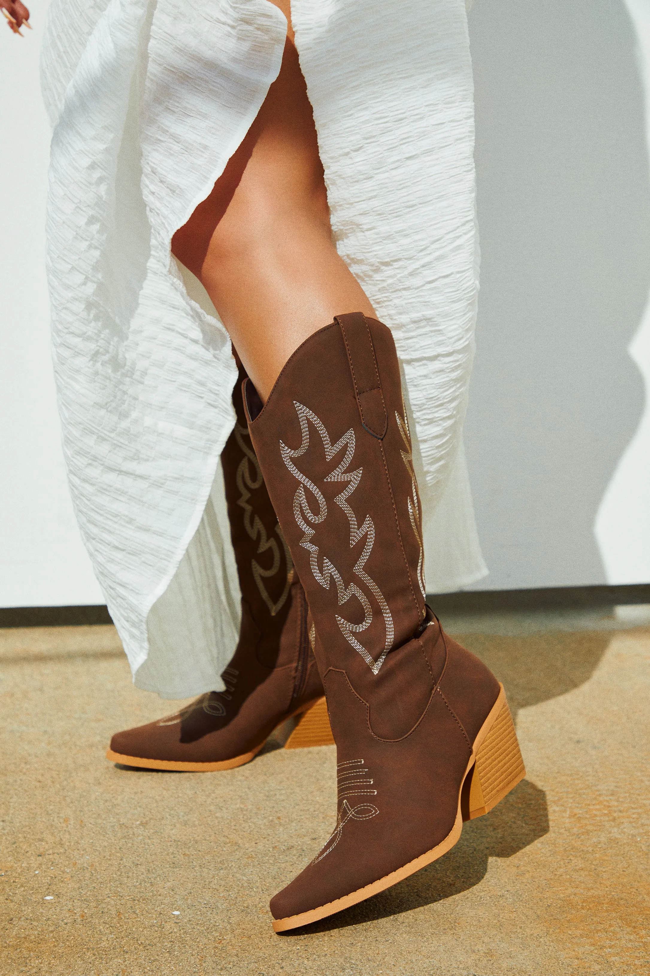 Abby Cowgirl Boots - Brown sold by Miss Lola