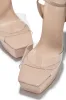 Bombshell Strut Platform High Heels - Clear sold by Miss Lola