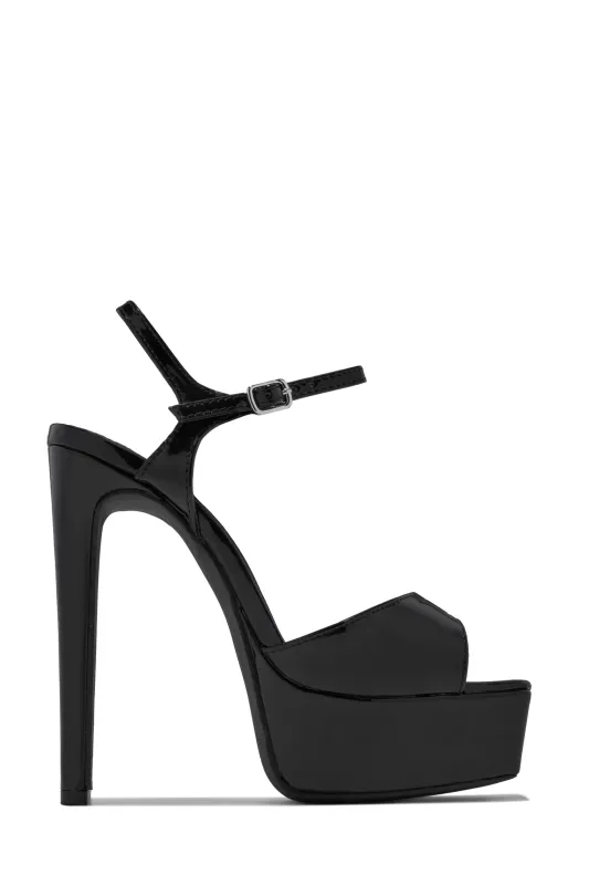 Bombshell Strut Platform High Heels - Black sold by Miss Lola