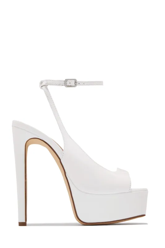 Ameli Platform High Heels - White sold by Miss Lola