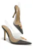 Rosabel Slingback Clear Heel Pumps - Black sold by Miss Lola