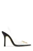 Rosabel Slingback Clear Heel Pumps - Black sold by Miss Lola