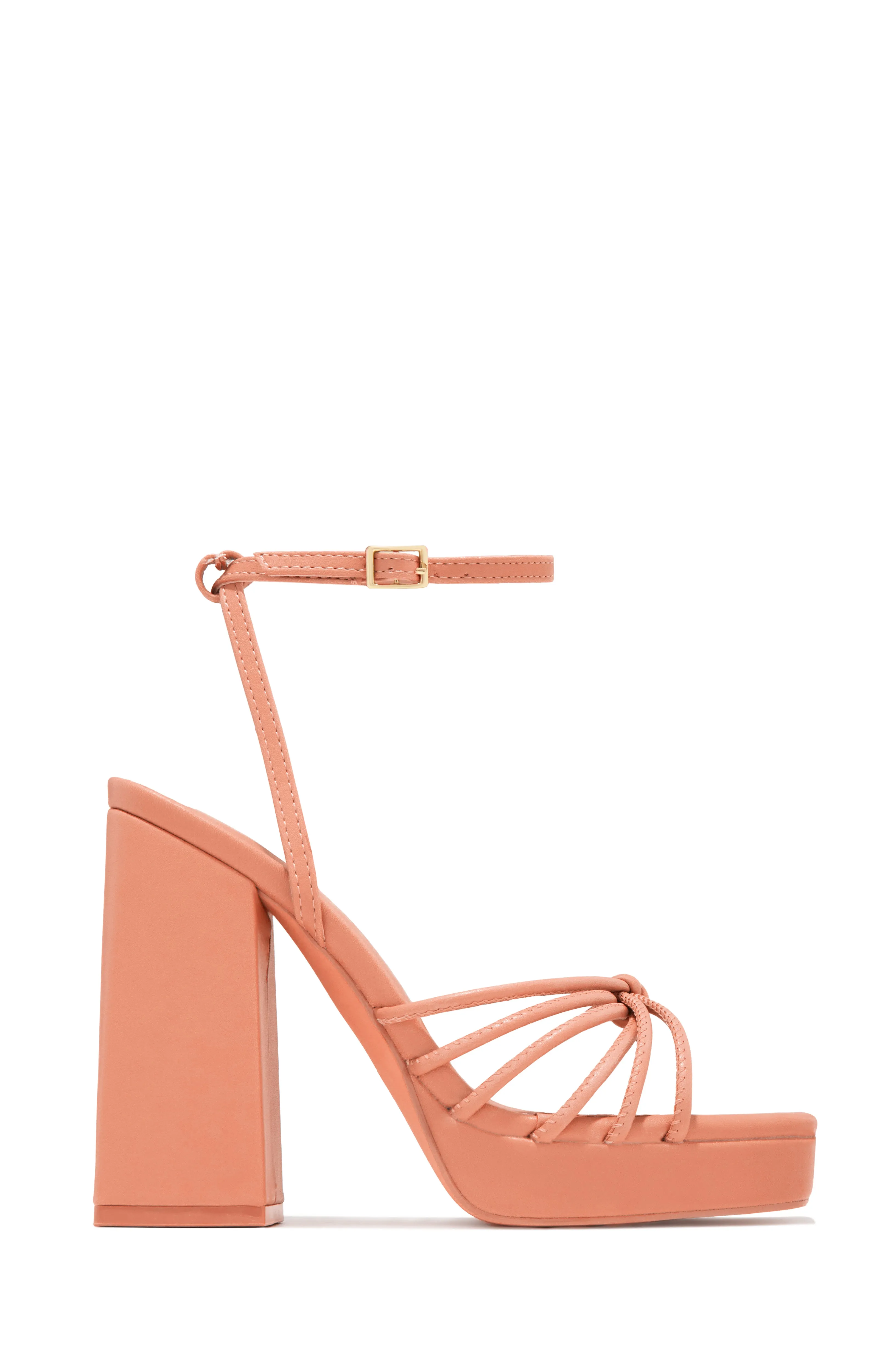 Lelia Platform Block Heels - Coral sold by Miss Lola product image thumbnail 2