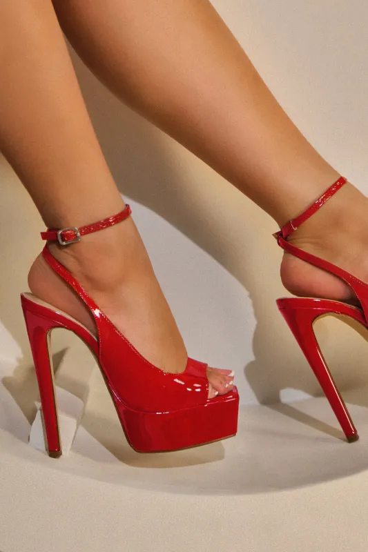 Ameli Platform High Heels - Red sold by Miss Lola