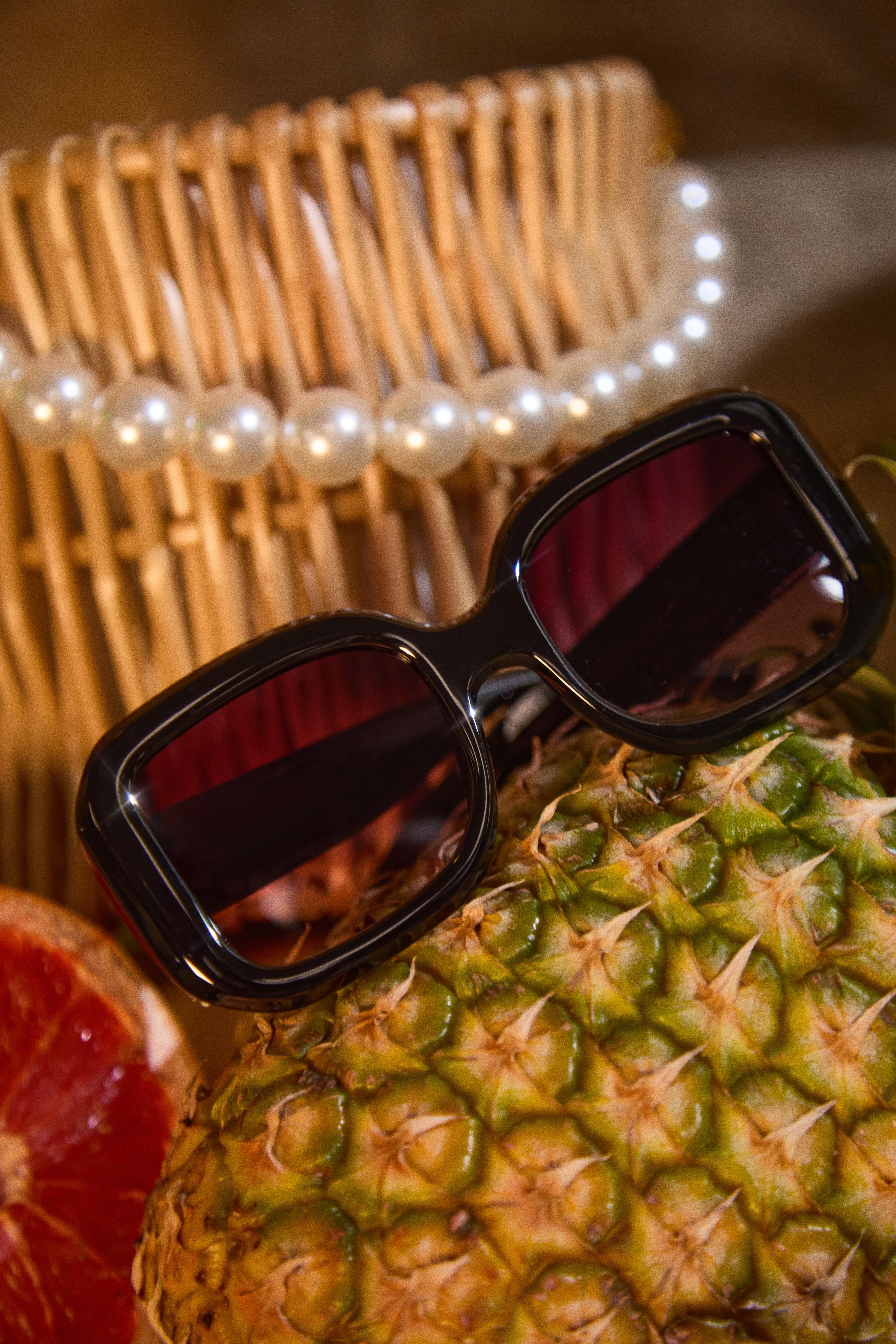 Sunny Beaches Oversized Sunglasses - Clear Black sold by Miss Lola