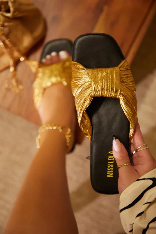 Bali Getaway Slip On Sandals - Gold sold by Miss Lola