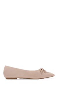 Boss Lady Closed Pointed Toe Flats - Nude sold by Miss Lola