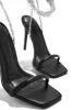 Pretty Girl Embellished Lace Up High Heels - Black sold by Miss Lola